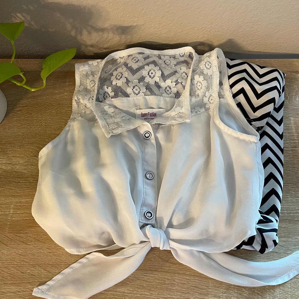 Chevron High-Low Dress - Sunny Fashion - Size 10